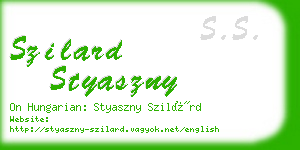 szilard styaszny business card